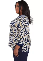 Plus Block Island Geometric with Grommet Trim Top