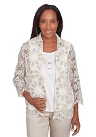 Women's Medallion Lace 2 1 Top