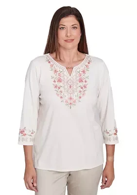 Women's Yoke Embroidery Top