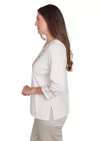 Women's Yoke Embroidery Top