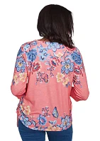 Women's Free Spirit Drama Placed Floral Print Top