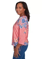 Women's Free Spirit Drama Placed Floral Print Top