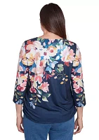 Women's Free Spirit Placed Yoke Floral Printed Top