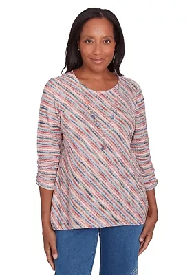 Women's Free Spirit Space Dye Diagonal Top