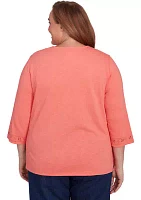 Plus Free Spirit Cut Out Yoke Solid Top