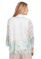 Women's Kensington Gardens Border Floral Lace 2Fer Top