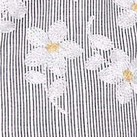 Women's Dress Code Flower Embroidered Lurex Stripe Top