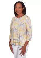 Women's Dress Code Medallion Geo Border Printed Top