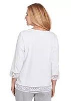 Women's Dress Code Lace Trim Top