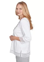 Women's Dress Code Lace Trim Top