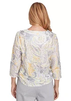 Women's Dress Code Paisley Printed Texture Top