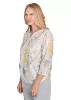 Women's Dress Code Paisley Printed Texture Top