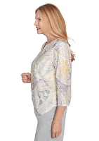 Women's Dress Code Paisley Printed Texture Top