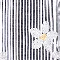 Plus Dress Code Flower Embroidered Lurex Stripe Top