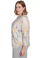 Plus Dress Code Paisley Texture Top