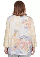 Plus Dress Code Paisley Scroll Geometric Top