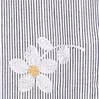 Petite Dress Code Flower Embroidered Lurex Stripe Top