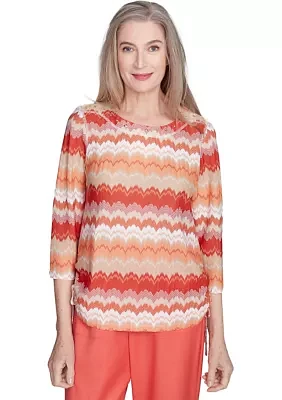Women's Catalina Island Chevron Texture Top