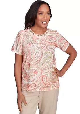 Women's Catalina Island Paisely Texture Top