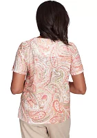 Women's Catalina Island Paisely Texture Top