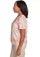 Women's Catalina Island Paisely Texture Top