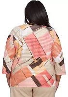 Plus Catalina Island Patchwork Top