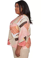 Plus Catalina Island Patchwork Top