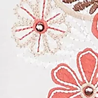Plus Catalina Island Embroidered Flowers Top