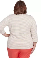 Plus Catalina Island Medallion Center Stripe Top