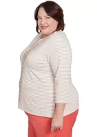 Plus Catalina Island Medallion Center Stripe Top