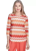 Petite Catalina Island Chevron Texture Top