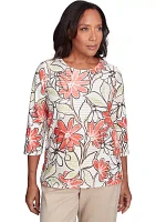 Petite Catalina Island Floral Texture Top