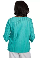 Women's Nantucket Spliced Texture Jacquard Top