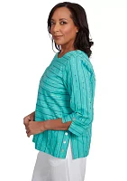 Women's Nantucket Spliced Texture Jacquard Top