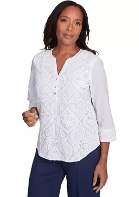 Women's Nantucket Lace Scroll Top
