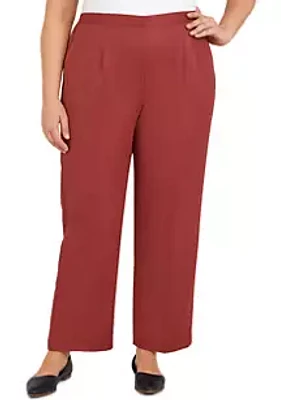 Alfred Dunner Plus Sorrento Heather Microfiber Twill Average Length Pants