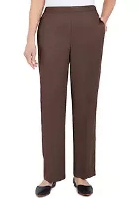 Alfred Dunner Petite Sorrento Heather Microfiber Twill Short Length Pants