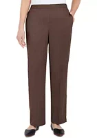 Alfred Dunner Petite Sorrento Heather Microfiber Twill Short Length Pants