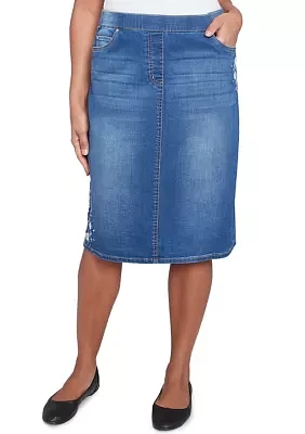 Women's Flower Power Embroidered Skirt