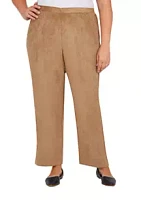 Alfred Dunner Plus Copper Canyon Suede Pull-On Straight Leg Pants Regular Length