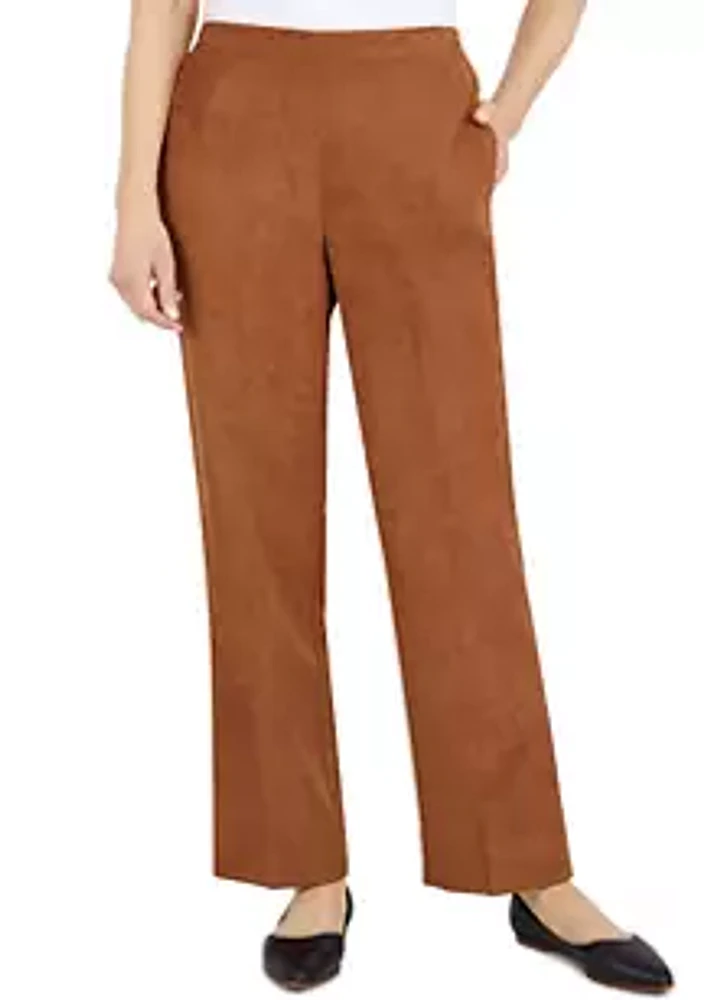 Alfred Dunner Women's Madagascar Pull On Straight Leg Pants Regular Length