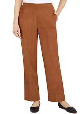 Alfred Dunner Women's Madagascar Pull On Straight Leg Pants Regular Length