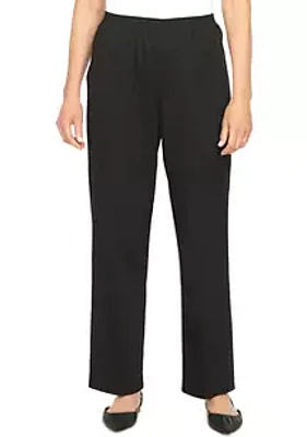 Alfred Dunner Petite Classics Soft Twill Mid-Rise Regular Fit Straight Leg Length Casual Pants