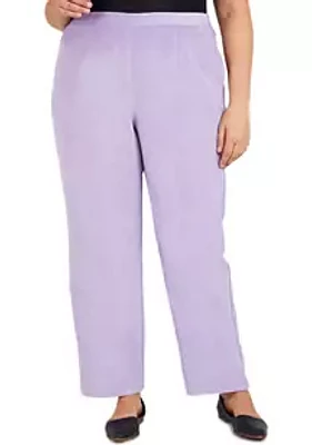 Alfred Dunner Plus Victoria Falls  Corduroy Pull-On Straight Leg Pants