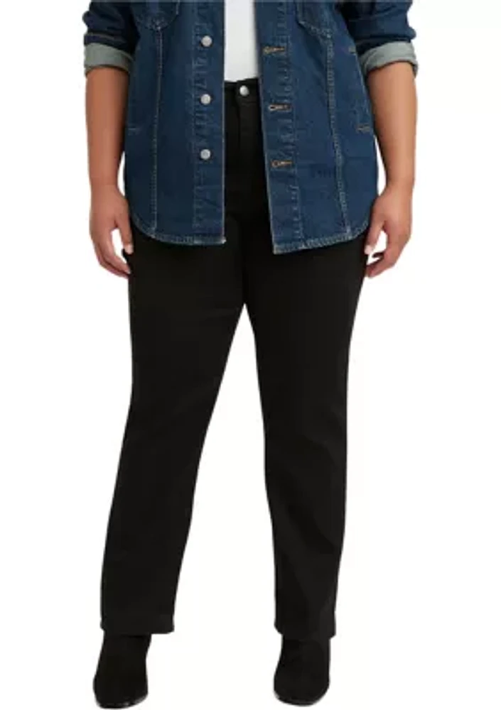 Plus High Rise Straight Jeans