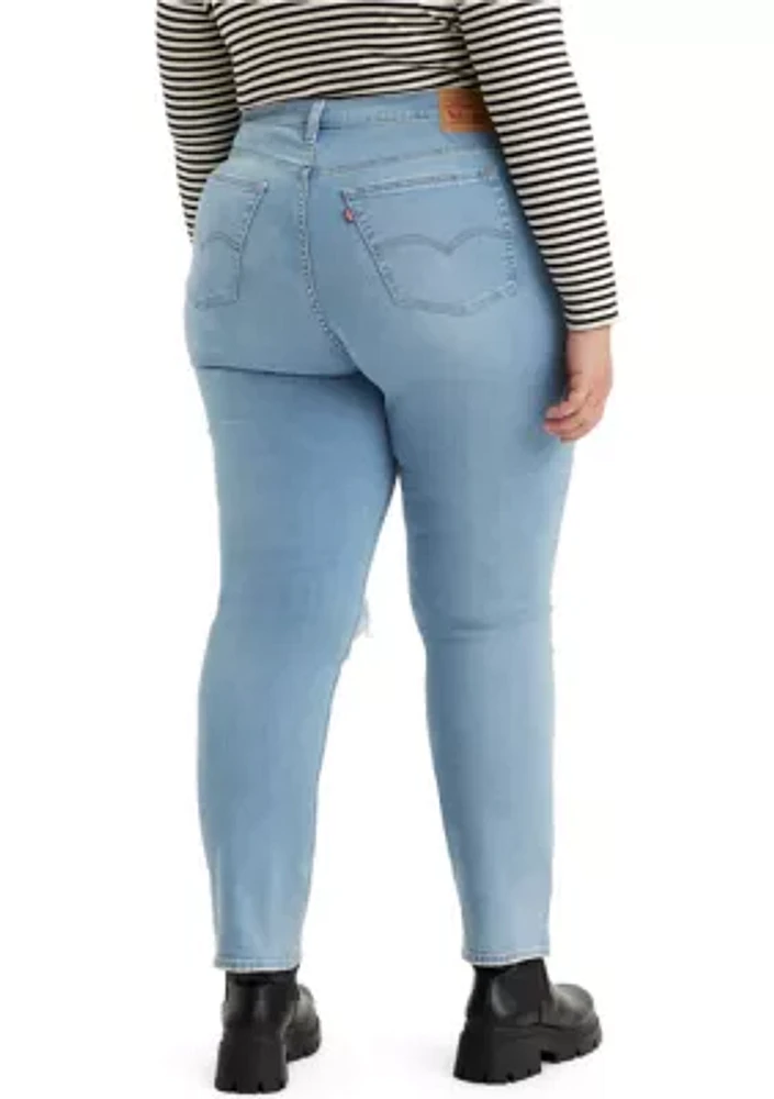 Plus High Rise Straight Leg Jeans