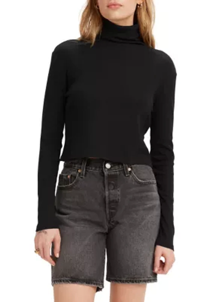 Moon Ribbed Turtleneck Top