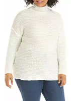 TRUE CRAFT Plus Size Acrylic Cowl Neck Tunic