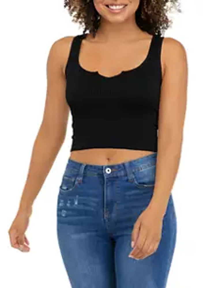 Derek Heart Juniors' Waffle Knit Cropped Tank