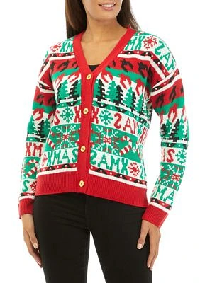 Women's Christmas Jacquard Cardigan